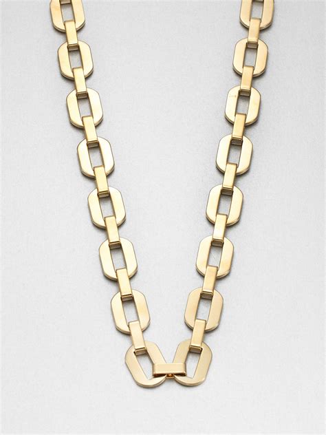 white gold necklace chain michael kors|Michael Kors chain link necklace.